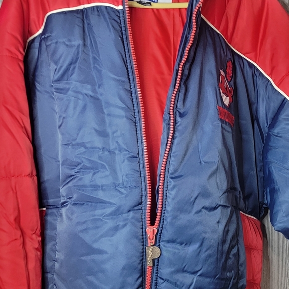 VINTAGE Cleavland Indians pro player puffer jacket. Size large - Picture 9 of 9